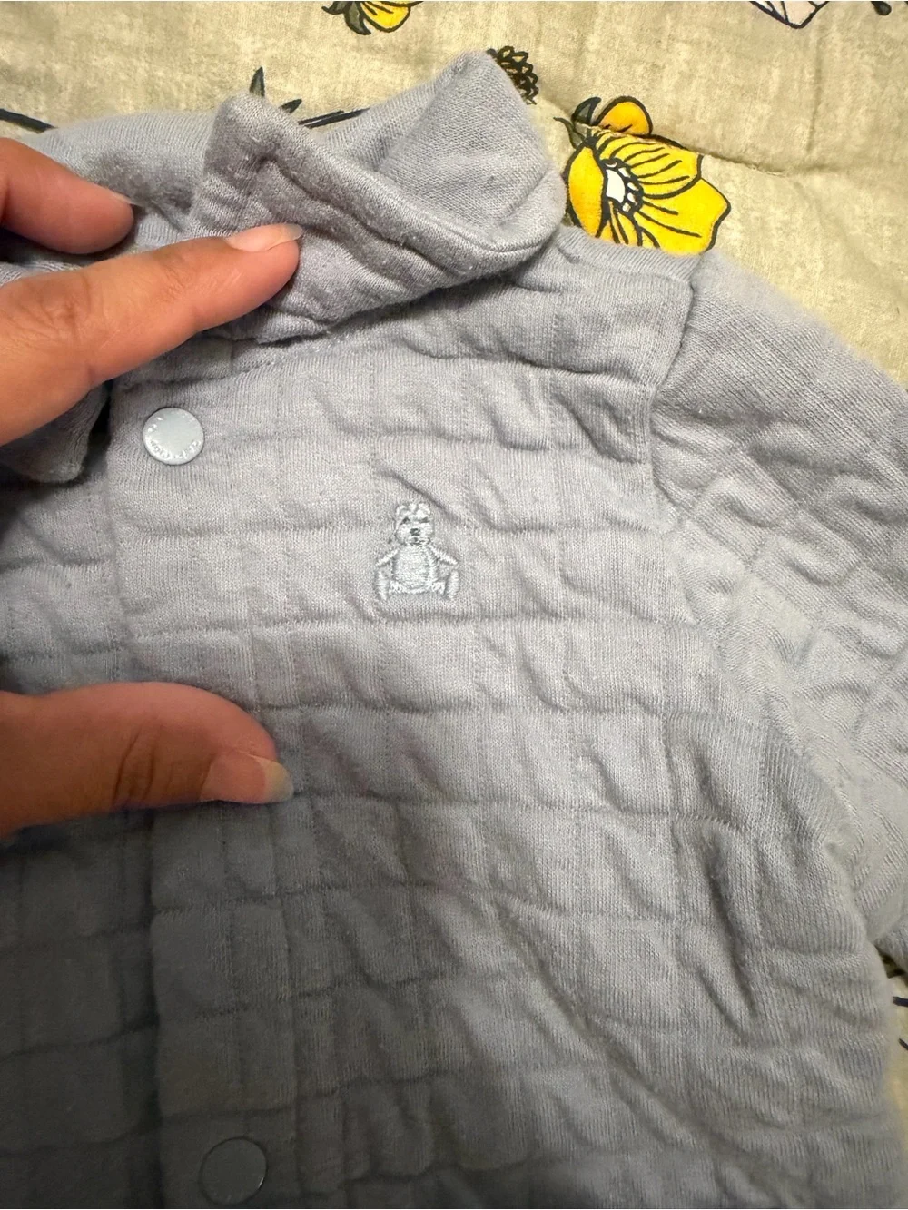 GAP Quilted One-Piece Bodysuit in Light Gray